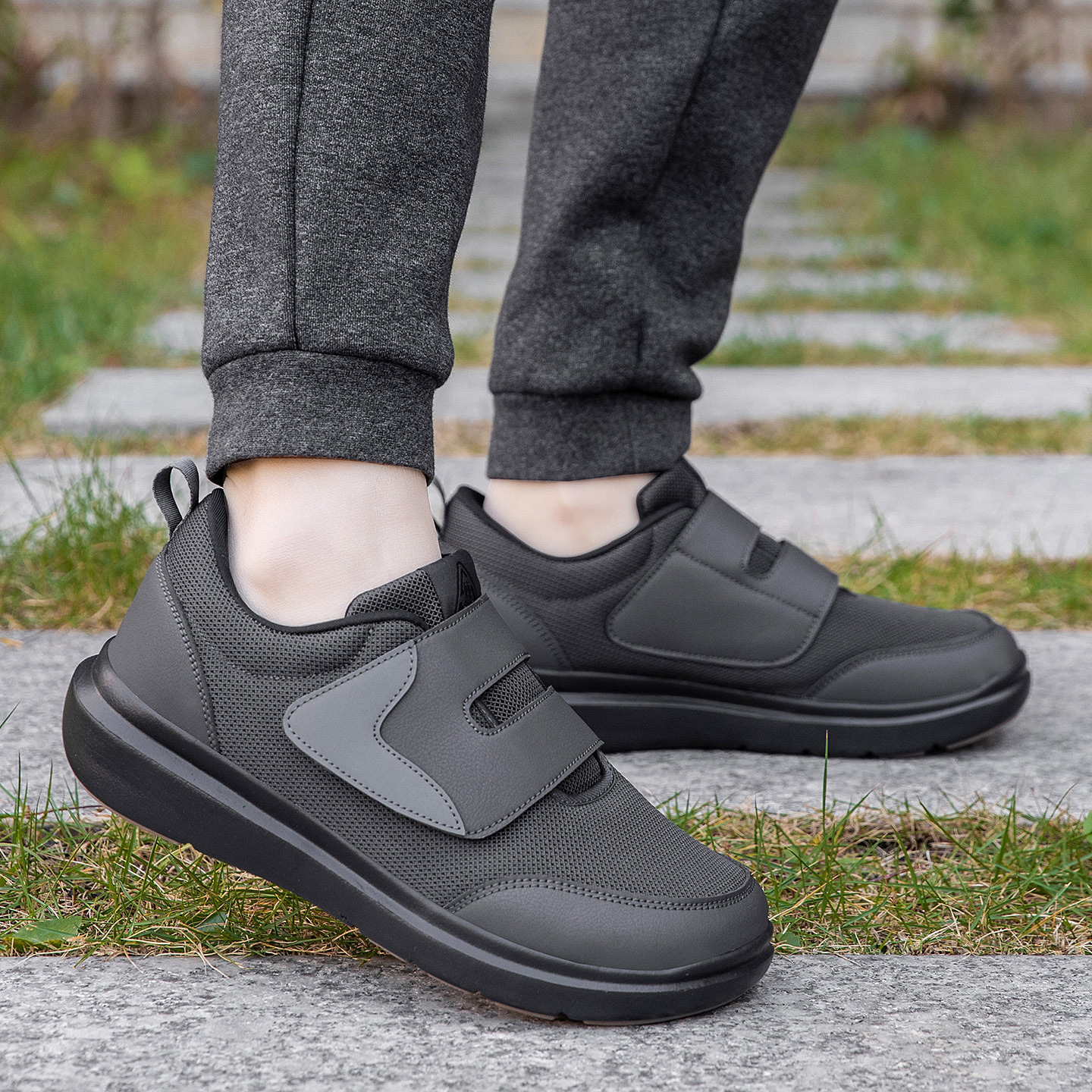 2026 New Large Size Velcro Elderly Men, Lightweight, Shock-Absorbing, Non-Slip, Sports And Casual Walking Shoes For_vogvips.com