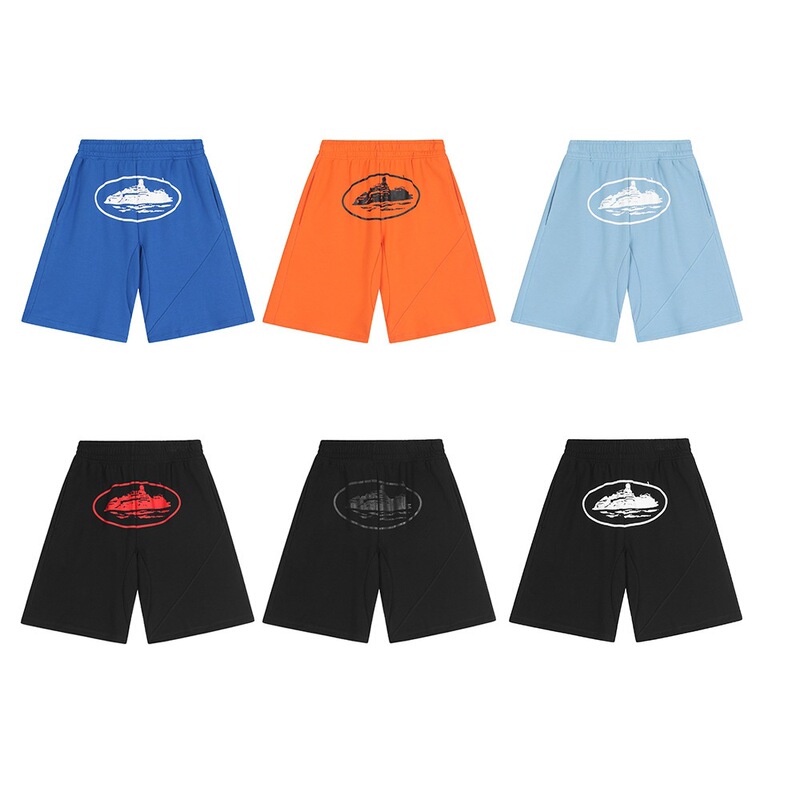 Cor Ship Print Logo Shorts Ins Trendy Hip-Hop Skateboard Casual Sweatpants Unisex Pants Teiz