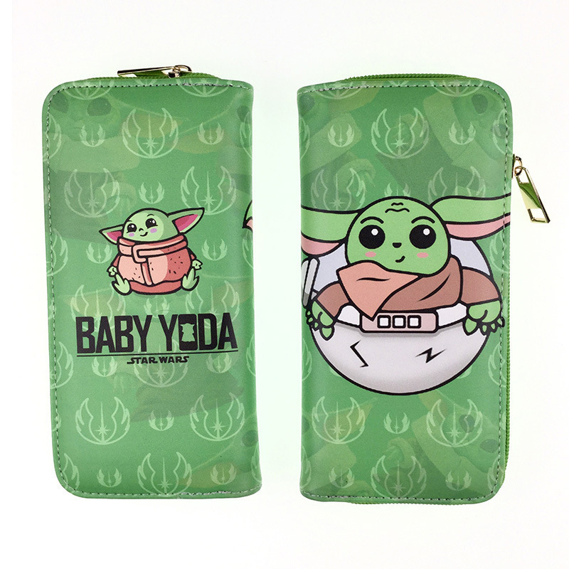 Star Wars Yoda master long zipper PU wallet teenagers unisex coin purse card holder clutch bag Star Wars Yoda master long zipper PU wallet teenagers unisex coin purse card holder clutch bag