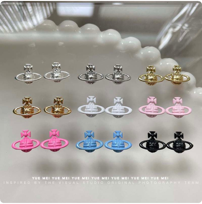 Nail Art Colorful Queen Mother Nail Art Metal Jewelry Cross-Border Saturn Space Planet Nail Art Diamond Nail Decoration