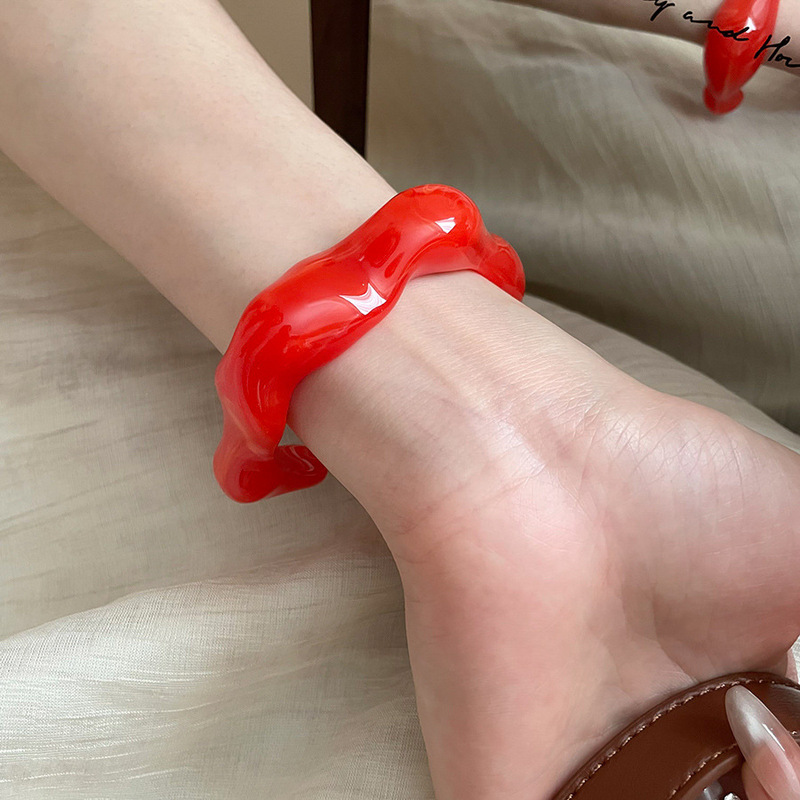 欧美亚克力晕染不规则宽面手镯个性时尚潮流手环轻奢百搭手饰小众|undefined