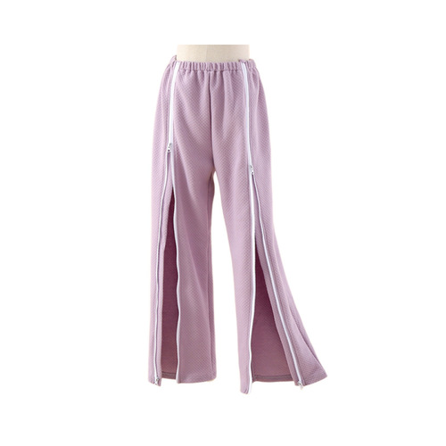 Bed-ridden paralyzed patients easy to put on and take off nursing clothing fracture patients men and women home hospital gown pajamas solid color cotton spring and autumn