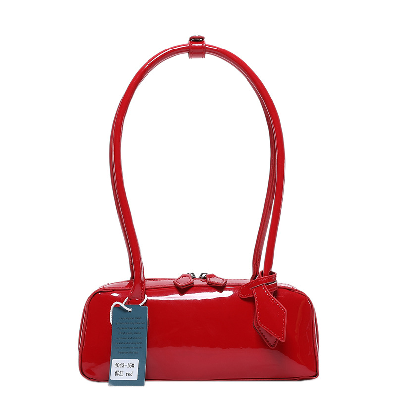 Bolso de axila con textura transfronteriza 2025 verano nuevo bolso femenino bolso retro de alta gama bolso de hombro brillante de charol