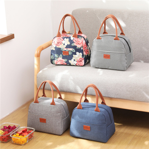 Cross-border new aluminum foil insulation bag wholesale lunch box bag portable lunch bag Oxford cloth printed lunch bag waterproof