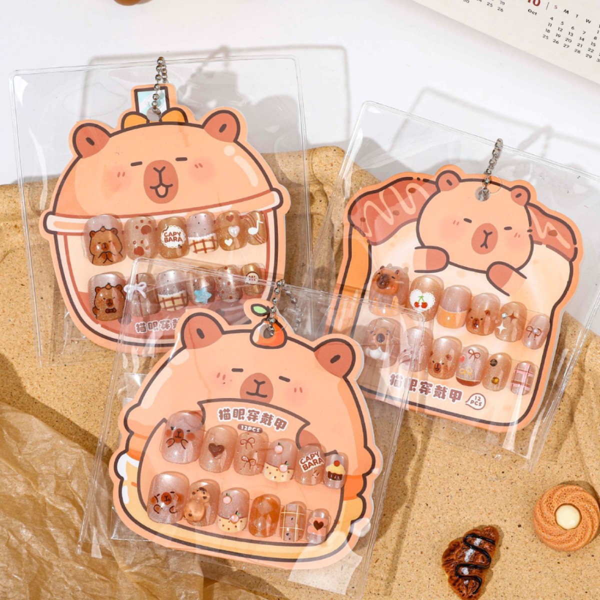 short three dimensional nail stickers