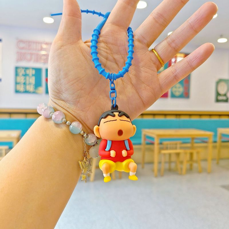 新しいクレヨンしんちゃん漫画キーホルダーかわいいスクールバッグペンダントカップル車のキーチェーン多用途バッグアクセサリー|undefined