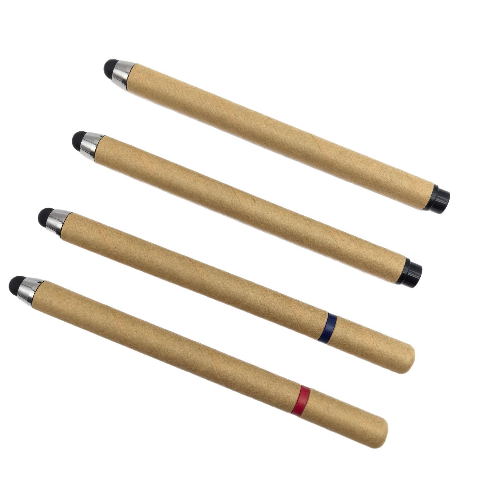 Fábrica directa de doble cabeza tubo de papel lápiz de pantalla táctil ambiental lápiz de bola kraft creativo publicidad al por mayor impresión personalizada