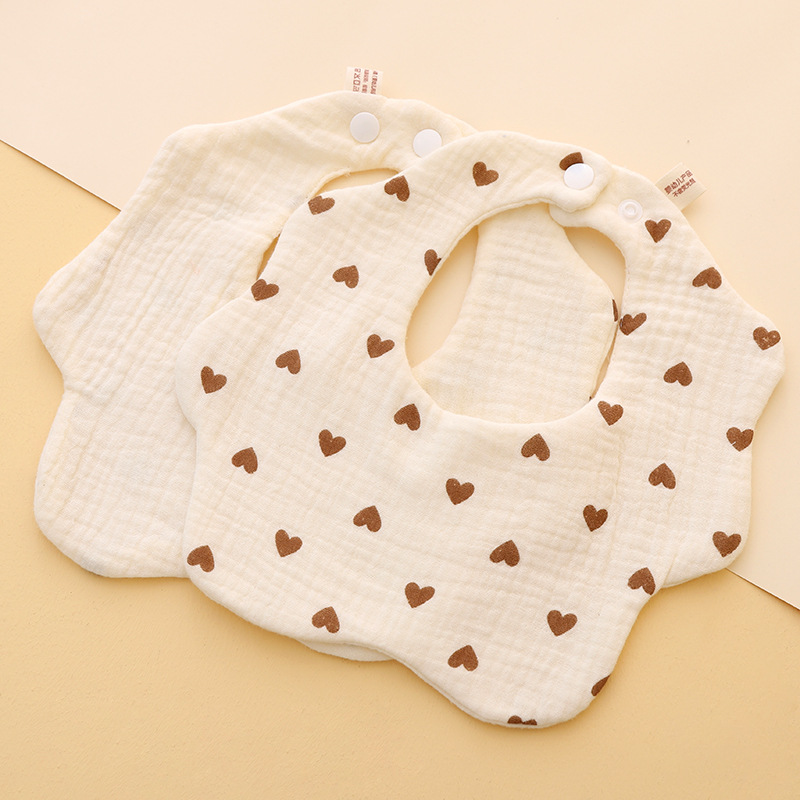 Babero para bebés todos los días Toalla de saliva transpirable de gasa de algodón de seis capas Bebé recién nacido Un babero de pétalos para hombres y mujeres