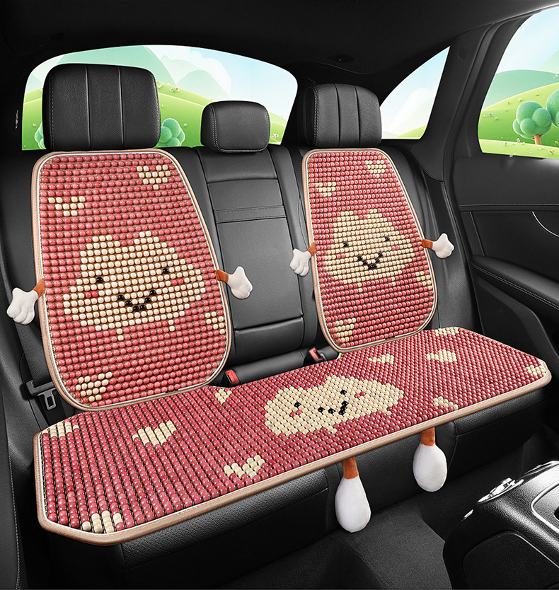 Car Seat Cushion, Summer Cooling Cushion, Wooden Bead Ventilation Seat Cushion, Summer Square Cushion, Breathable Butt Cushion, Truck Seat Single Cushion