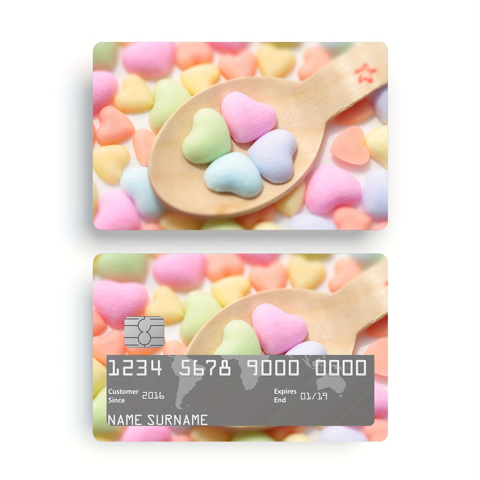 跨境治愈系主题信用卡个性化防水贴纸2x3.4英寸单张/套装可选