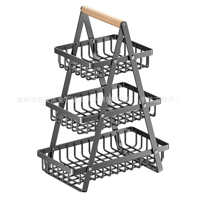 Estante multifuncional de frutas y verduras de cocina sala de estar canasta de frutas y bocadillos huecos de mesa gruesa canasta de almacenamiento portátil multicapa