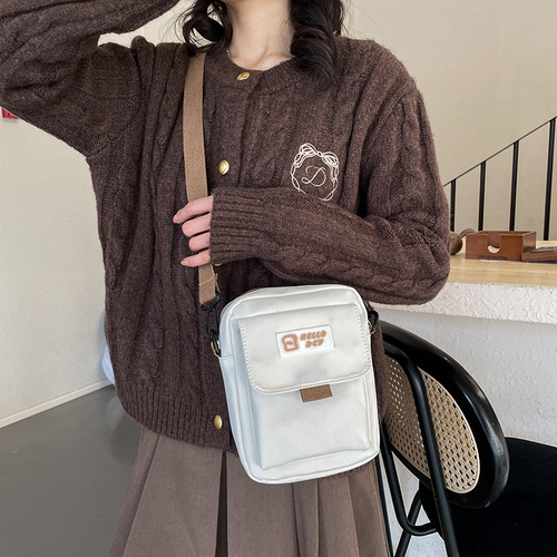 Student Small Shoulder Bag for Girls, Japanese Style Cute School Wind, Versatile Phone Crossbody Bag, Casual Small Bag, Forest System