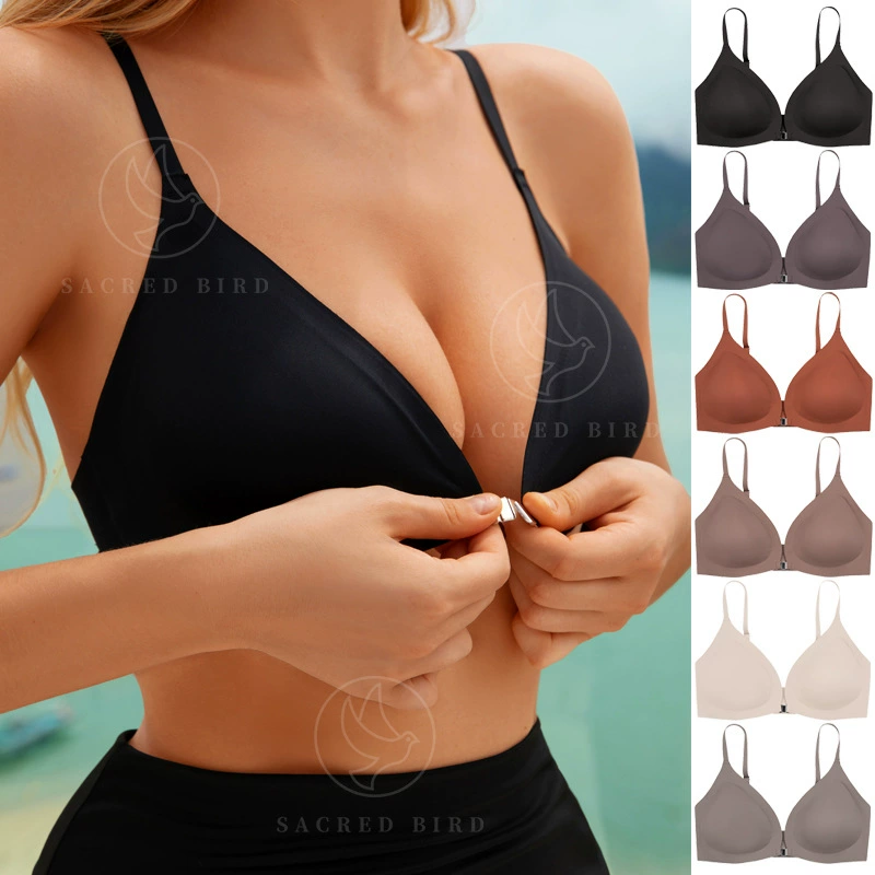 Бюстье-балконетная бюстье бюстье? (Note: This item: Push-up Thin Bra) Перевод: Тонкий бюстгальтер push-up, женский размер плюс, передняя застежка, ультратонкий бесшовный