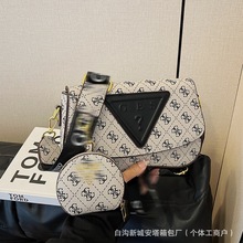 欧美爆款外贸包包女25新款跨境潮字母印花大小包两件套单肩斜挎包