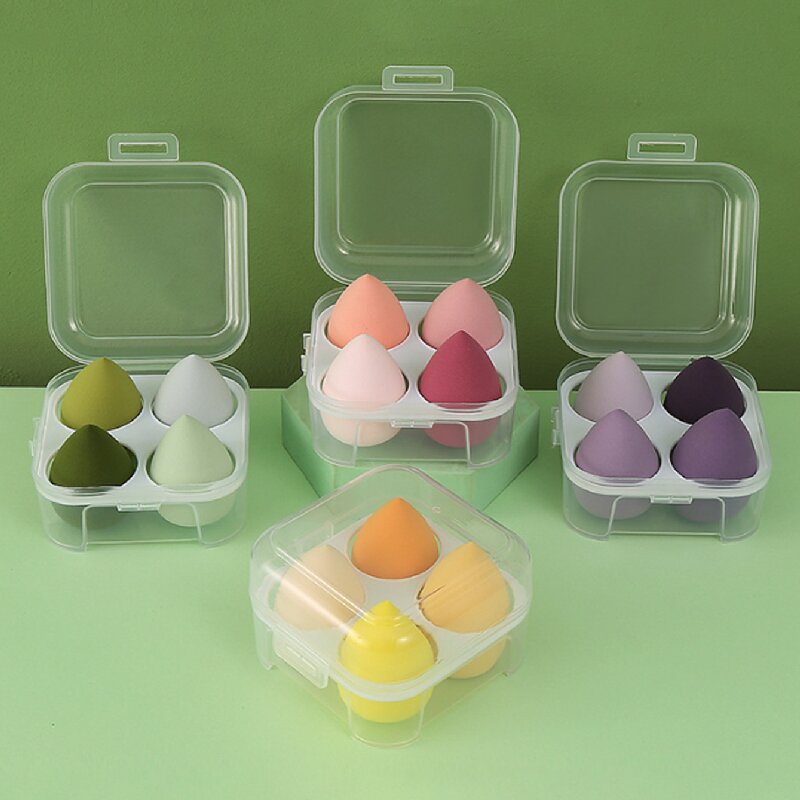 Seco y húmedo caja de lavado facial, huevo de maquillaje, esponja de maquillaje, polvo de maquillaje