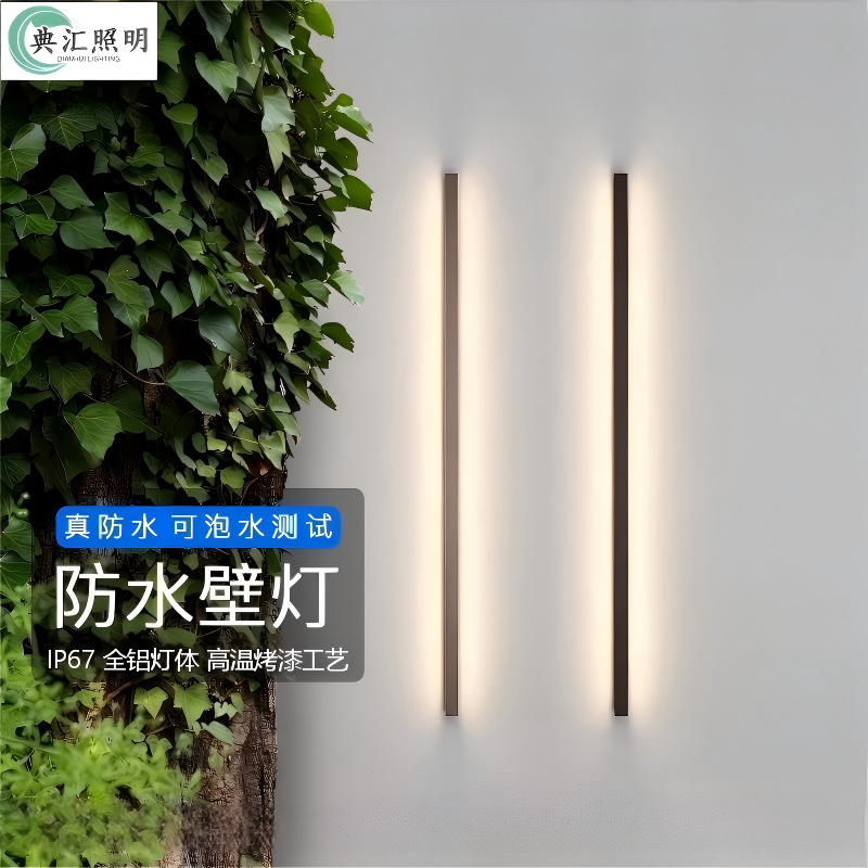 Minimalist Outdoor Waterproof Ip65 Led Aluminum Strip Wall Light Villa Courtyard Landscape Light Wall Wash Lighting Fixture