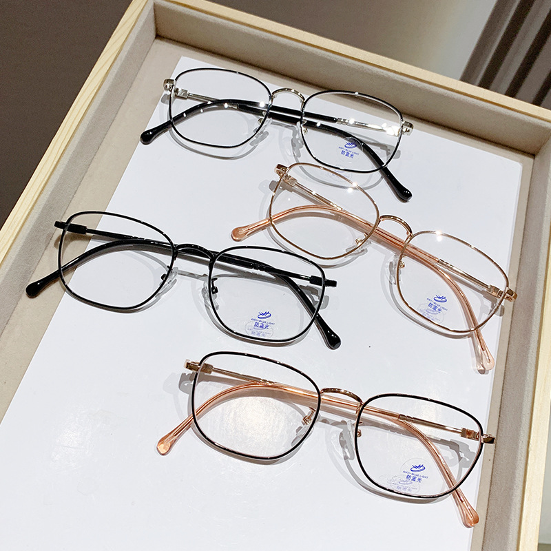 Fotoscopia de cambio de color ante anteojos metálicos antiluz azul transfronterizos anteojos de miopía de marco completo de moda para hombres y mujeres