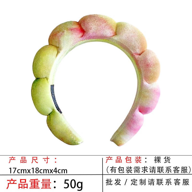 跨境海绵云朵发箍批发高颅顶高级感毛巾布麻花女士洗脸手腕带头箍|undefined