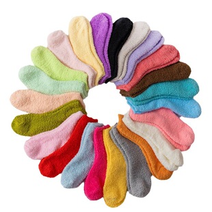 Cross-Border Popular Coral Velvet Socks Women's Carpet Fleece-Lined Socks Winter Pure Color Thickeneded Floor Sleeping Plush Socks Wholesale