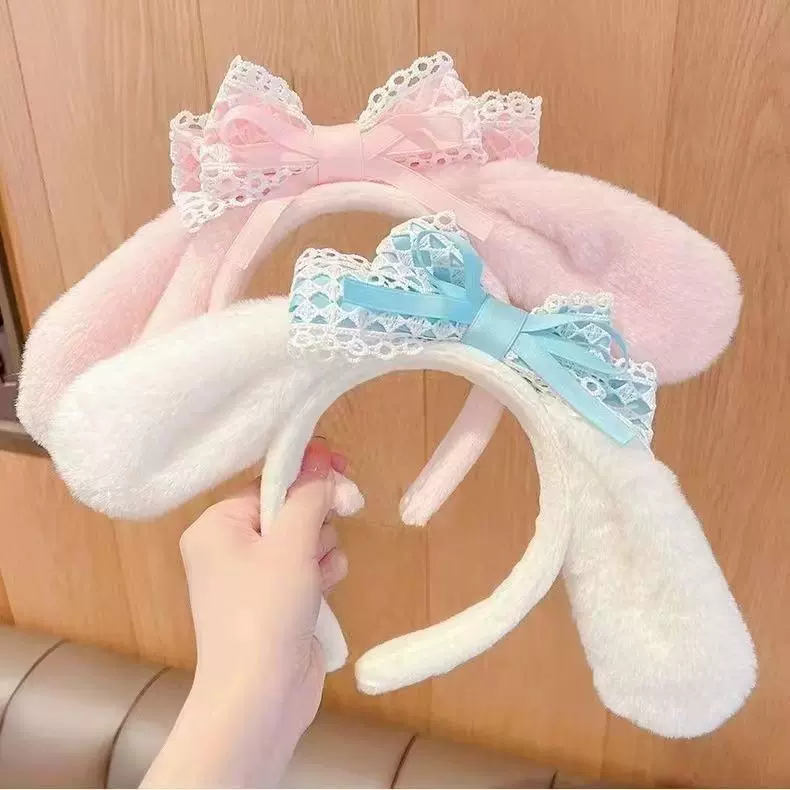 可爱软萌玉桂狗发箍三丽鸥大耳朵头箍洗脸cosplay网红蝴蝶结发饰