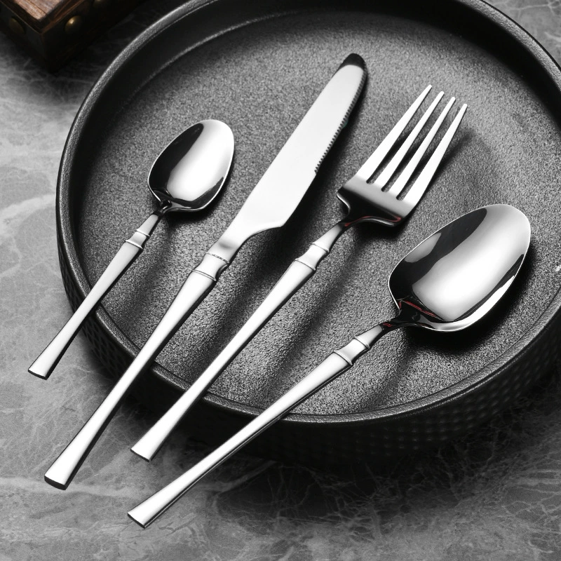 Нержавеющая сталь маленькая талия ножи вилка ложка тонкая западная еда стейк нож вилка набор столовых приборов для ресторана