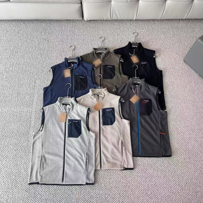 Cross-Border Foreign Trade Pata R1 Outdoor Stand-Collar Full-Zip Fleece Vest Middle Layer Unisex Trendy Style Cross-Border Foreign Trade Pata R1 Outdoor Stand-Collar Full-Zip Fleece Vest Middle Layer Unisex Trendy Style