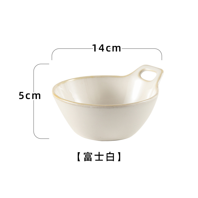 Horno transfronterizo tazón de una sola manija tazón de avena tazón de ensalada de frutas cuenco de postre linda chica tazón para hornear