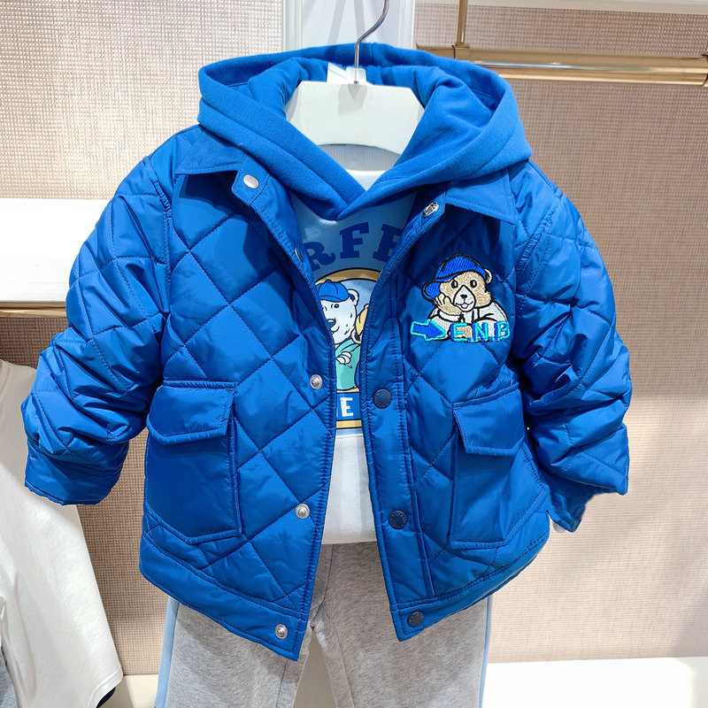儿童冬季夹克男孩厚棉服宝宝韩系轻薄棉衣立领棒球服棉袄外套