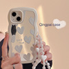 Apple, white iphone13, phone case, Japanese and Korean, mirror effect, 13promax