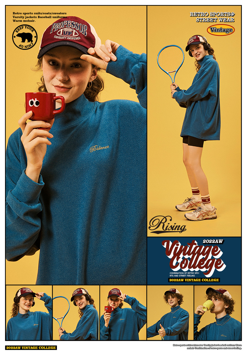 高弹力德绒半高领绣花长袖T恤2022新品磨毛打底衫上衣男