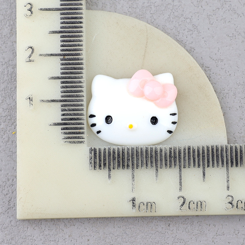 kt 猫の頭ハローキティ樹脂アクセサリー水カップ収納ボックス diy クリーム接着剤携帯電話ケース漫画人形パッチ|undefined