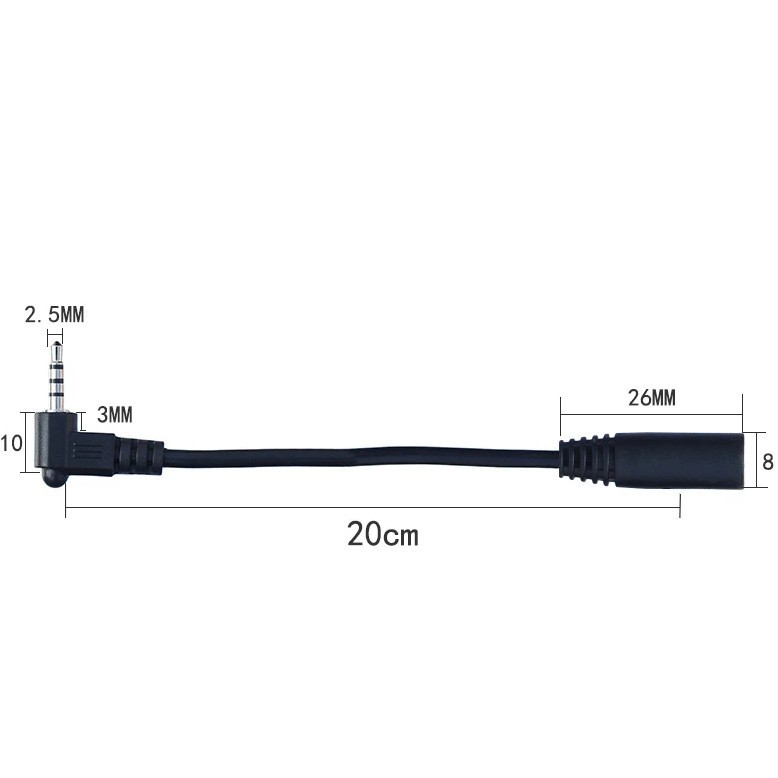 2.5公转母座音频耳机耳麦延长音频转换线2.5mm四极公对母延长线