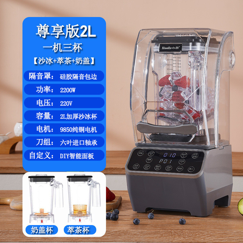 máquina de hielo de arena especial con cubierta de aislamiento acústico para tienda de té de leche comercial máquina de jugo silenciosa máquina de extracción de té máquina de triturador de hielo máquina de batido