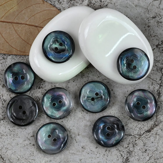 Ambilight Pink Blue Purple Flower Resin Button Shirt Small Button Sweater Knitted Cardigan Clothing Button