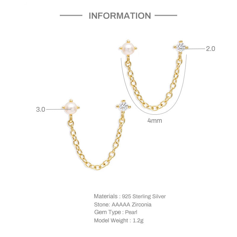 4g Weight Pearl, Zircon Inlay Material Drop Earrings Classification 1 Pair 925 Sterling Silver Pearl Zircon Solid Color Drop Earrings