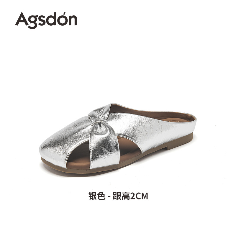 August Lion Deng Baotou Semi-pantuflas para mujer 2025 nuevo estilo de verano con falda, sandalias y zapatos para mujeres embarazadas