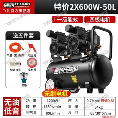 Household Oil-free Silent Air Compressor: Hava kompressorları - special-offer-2x600w-50-liters-free-five-piece-set