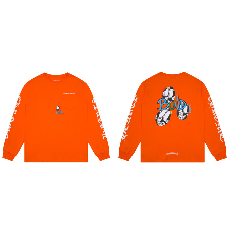 クロスボーダーのトレンディなブランド Chrome Heart 長袖 T シャツ ピュアコットン メンズ レディース ルーズスポット卸売|undefined