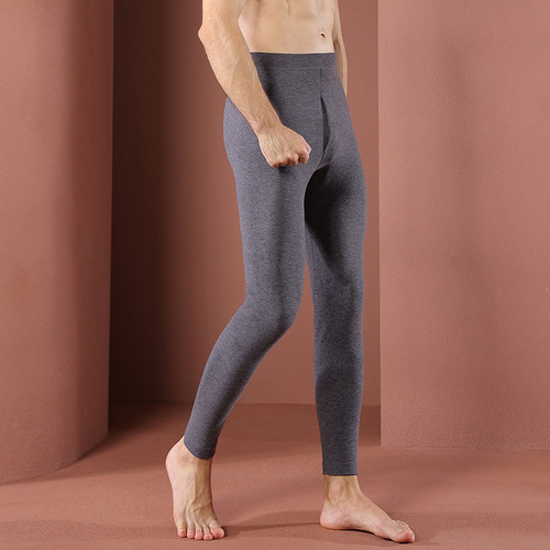 Double-sided brushed men's thermal pants men's thickened large size German velvet autumn pants men's slim bottoming pants for middle-aged and elderly people
