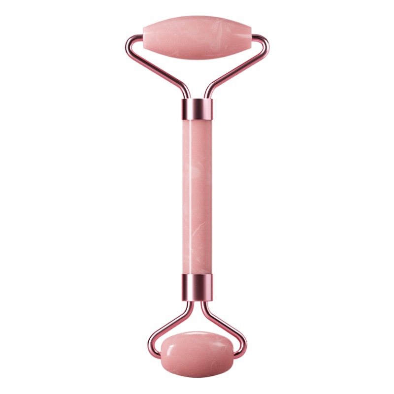 Transfronterizo facial ojo bola masaje Palo no natural Rosa cristal Jade doble cabeza rodillo belleza masajeador al por mayor