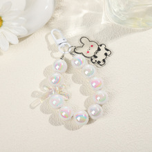 新款马贝多巴胺珠串钥匙扣小熊兔子手机挂饰挂件包包挂饰钥匙挂件