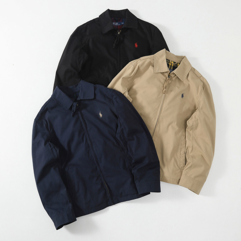 1980s Navy Field Jacket RL Pony Embroidered American Style Antique Lapel Old Cadre Vintage Coat Trendy