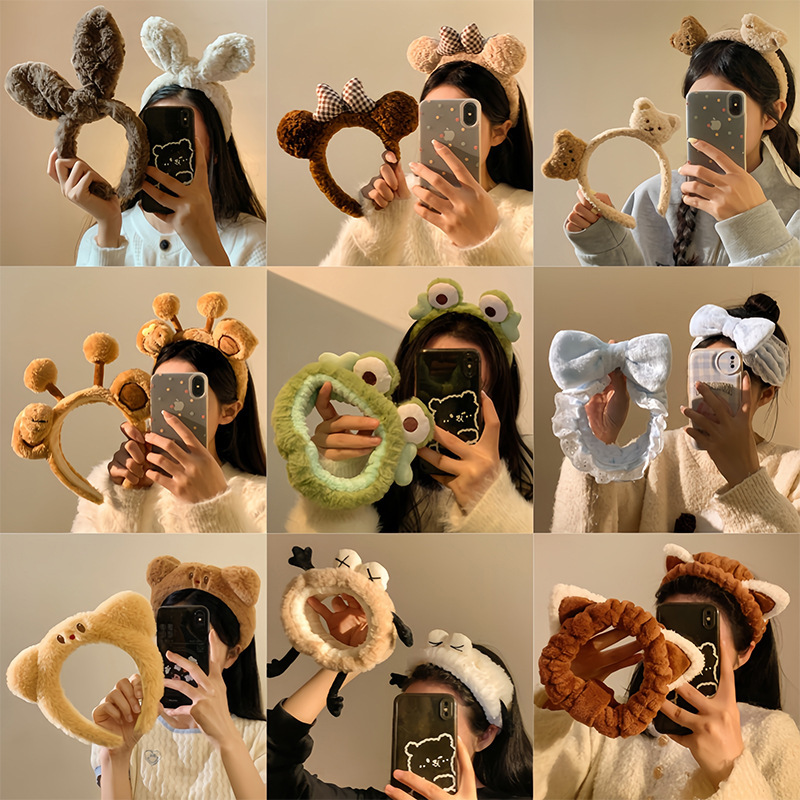 卡通百搭发箍女可爱2025新款洗脸敷面膜发带防滑毛绒头箍发饰批发|undefined