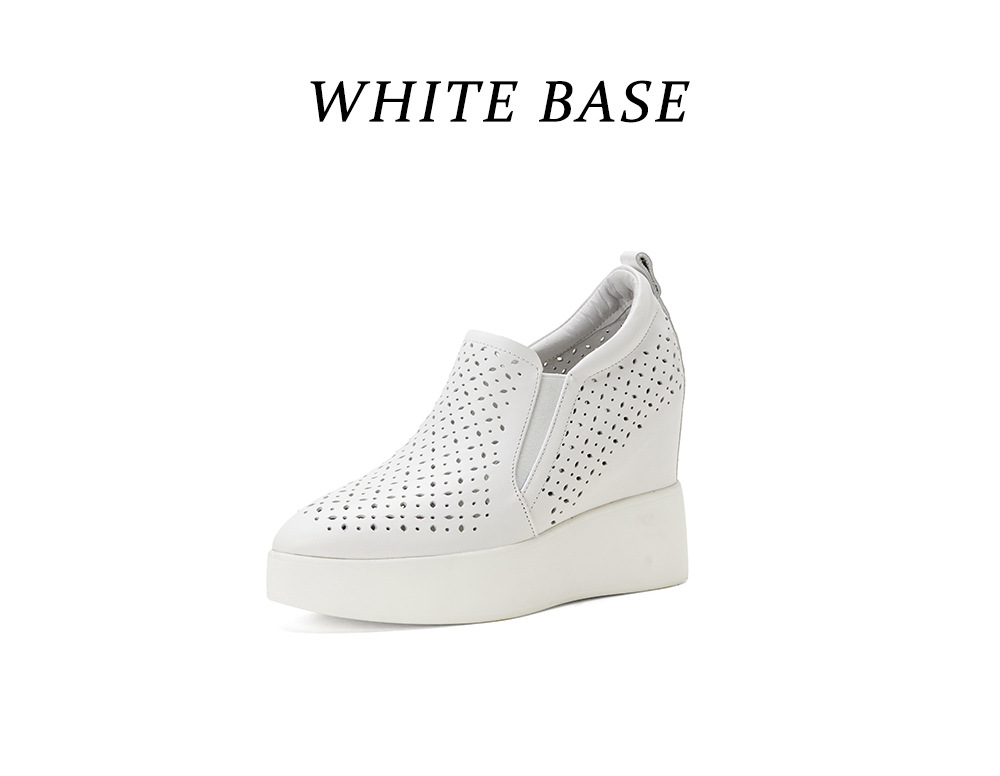 Giày sneaker nữ đế dày tăng chiều cao 12cm, form lười thoáng khí, phong cách trẻ trung — màu đen, màu trắng chi tiết 20