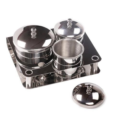 Cross-border new manicure stainless steel cup 3-piece set stainless steel cup stainless steel liquid cup crystal liquid cup disinfection cup