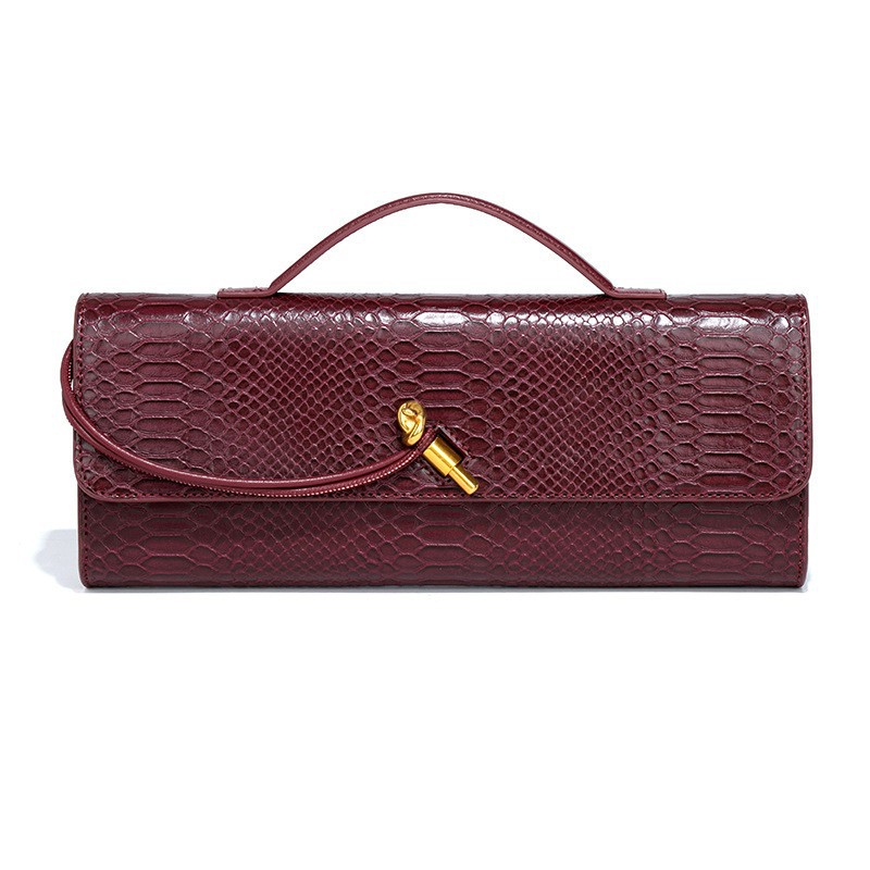 Amazon Best-Seller Snakeskin Hand-Woven Bag, Fashionable Luxury Niche Evening Baguette Shoulder Bag For Women - Thumbnail 6