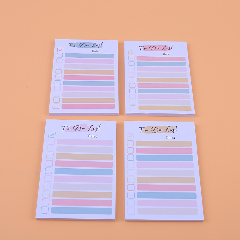 Rainbow Note Book Lista de planificación diaria de cuatro colores pequeño cuaderno puede ser rasgado y pegado mensaje N veces