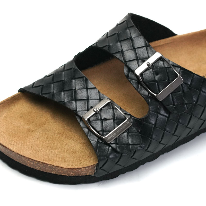 2025 Ruizu New Spring Summer Cork Slippers Men And Women, Woven Style Beach Sandals Couples, Casual Shoes For Students_voghion.com