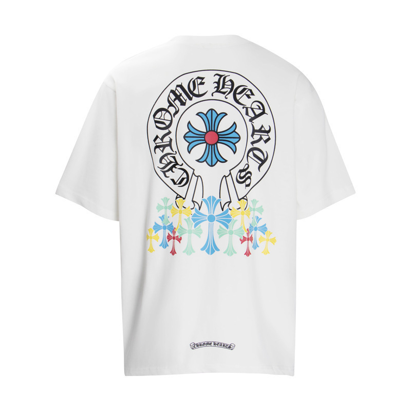 クロムハーツ カラークロスプリント半袖Tシャツ 男女兼用 25クロスボーダー 正規版|undefined