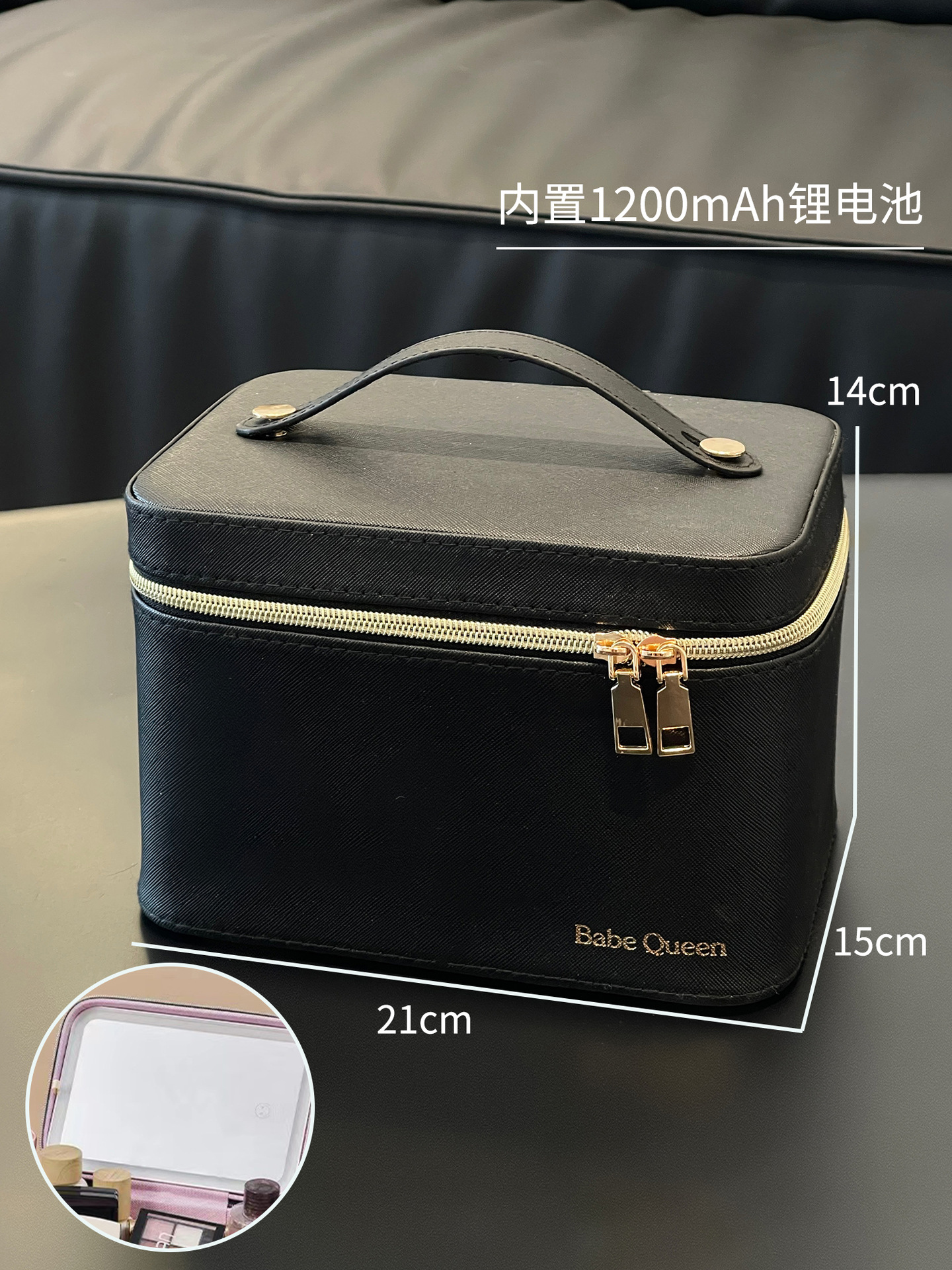 2024 nueva lámpara LED full mirror bolsa de maquillaje de alta capacidad portátil caja de regalo de maquillaje